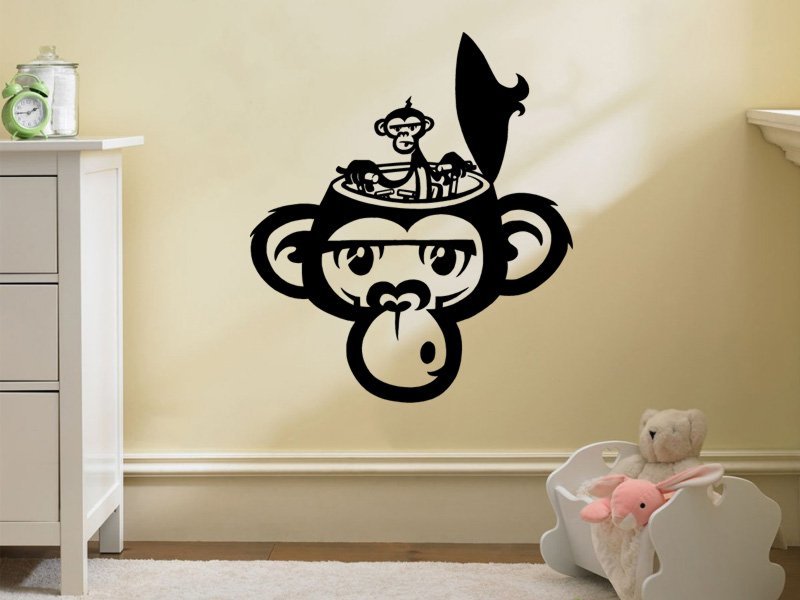 Samolepky na zeď Opička 002 - Samolepící dekorace a nálepka na stěnu