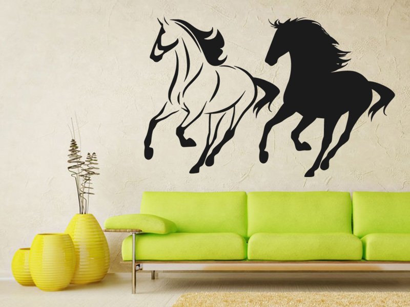 Samolepky na zeď Dva koně 0330 - Samolepící dekorace a nálepka na stěnu