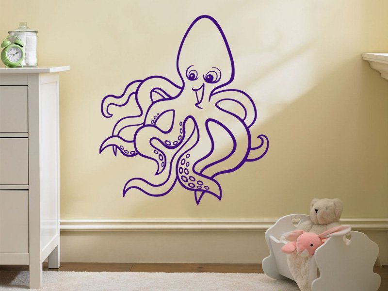 Samolepky na zeď Chobotnice 001 - Samolepící dekorace a nálepka na stěnu