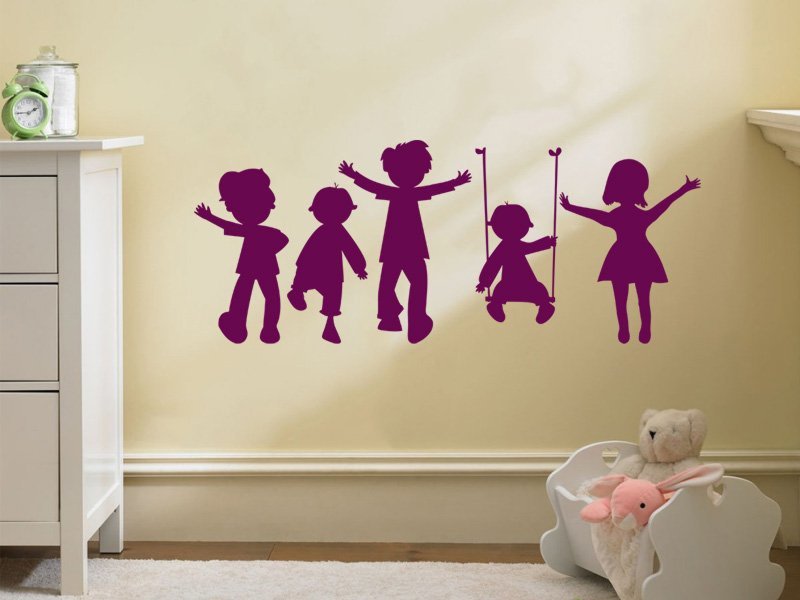 Samolepky na zeď Hravé děti 002 - Samolepící dekorace a nálepka na stěnu
