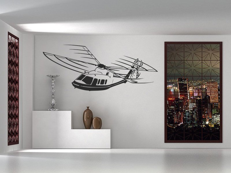 Samolepky na zeď Helikoptéra 003 - Samolepící dekorace a nálepka na stěnu