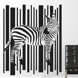 Samolepky na zeď Zebra 006
