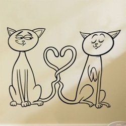 Samolepky na zeď Zamilované kočičky 0520