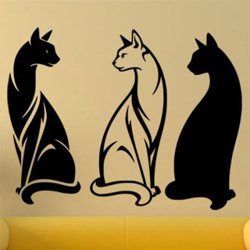 Samolepky na zeď Tři kočky 0458