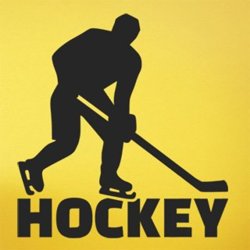 Samolepky na zeď Nápis Hockey s hokejistou 0697